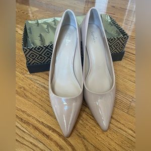 “Dare” nude patent pumps ..  Charles by Charles David.